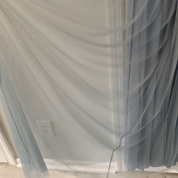 Lulu’s Blue Mesh Maxi Dress tulle size S - Picture 9 of 14